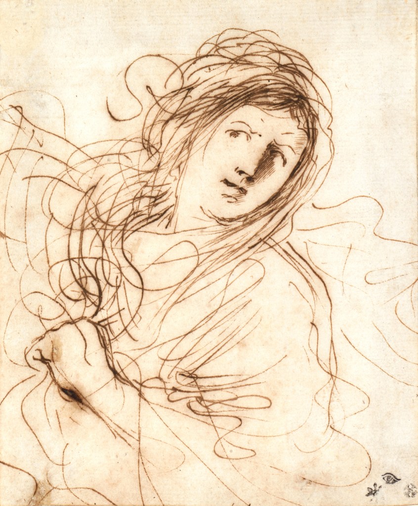 Giovanni Francesco Barbieri dit IL GUERCINO (1591-1666), Lucrèce, ca 1638, plume et encre brune, 14,5x12,3cm - GALERIE TERRADES.jpg