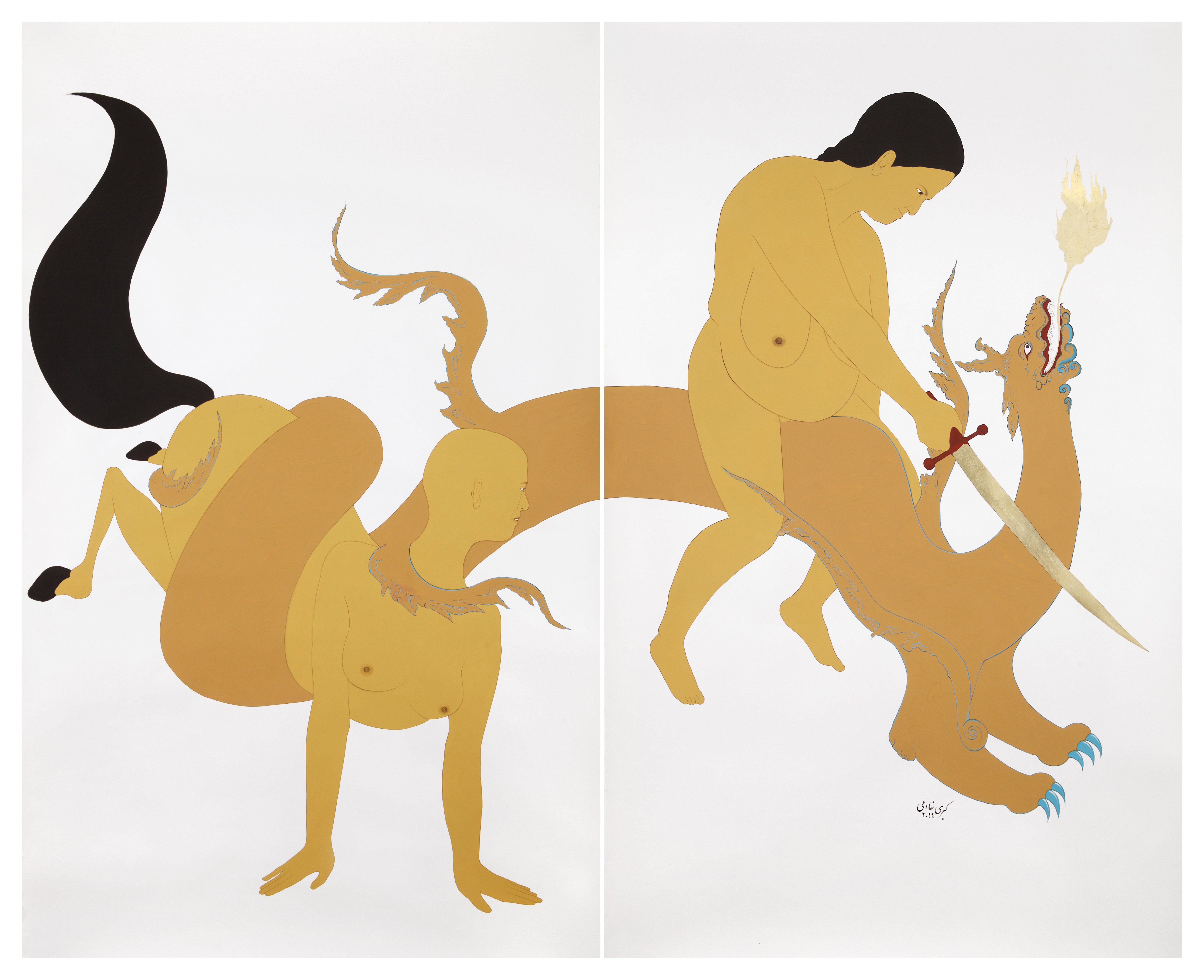 Kubra Khademi_ Diptyque_The warm war_Courtesy Galerie Eric Mouchet