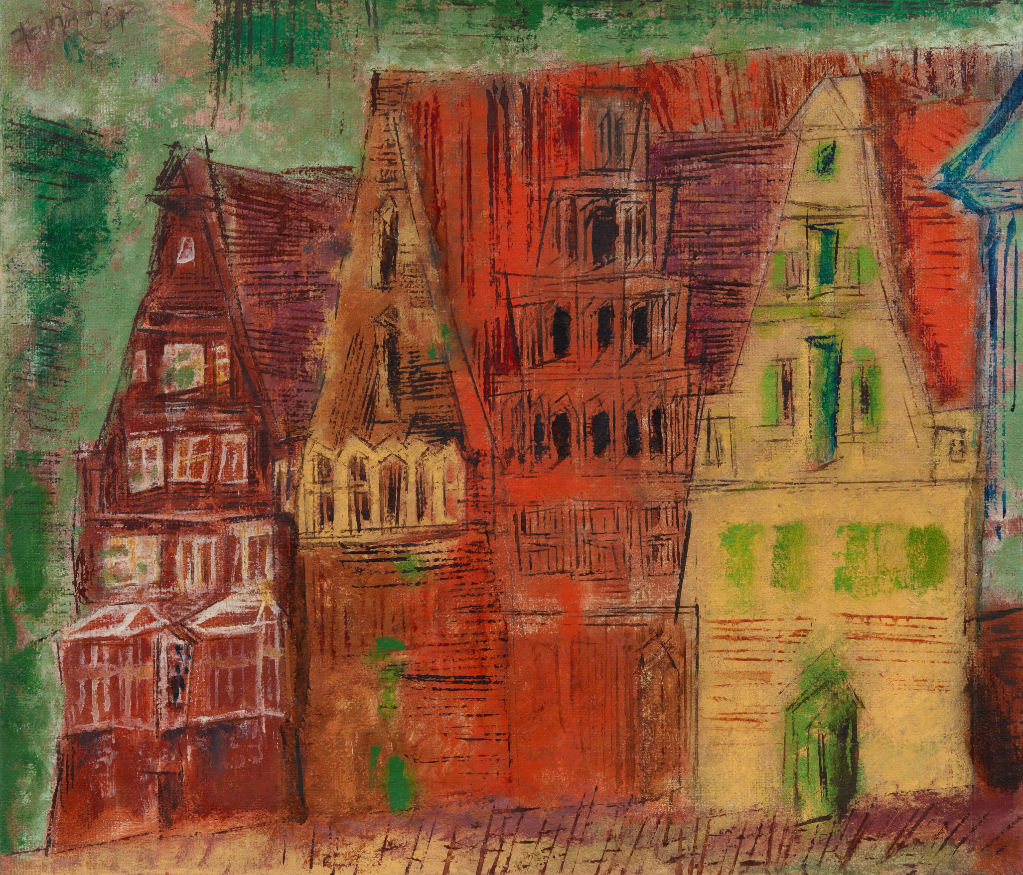 Lot 117_Lyonel Feininger_Old Gables IV