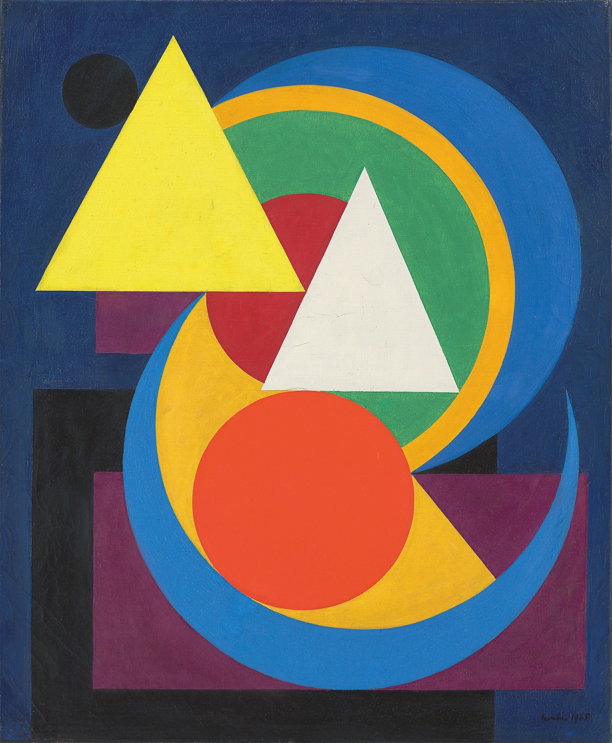 27.Auguste Herbin, Lune, 1945, huile sur toile, 61 x 50 cm, Courtesy Galerie Lahumière, Adagp Paris 2023